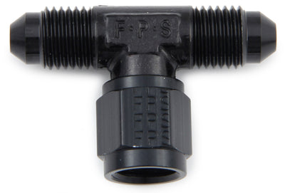 Fitting #6 Tee Female Swivel On Side Black