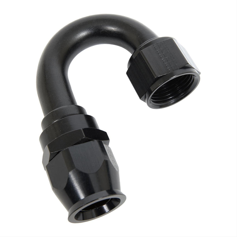 Hose Fitting #12 180 Deg PTFE Black