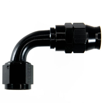 Hose Fitting #12 90 Deg PTFE Black