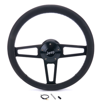 T Series Blk Wheel Jeep Logo/Install Kit - 1919