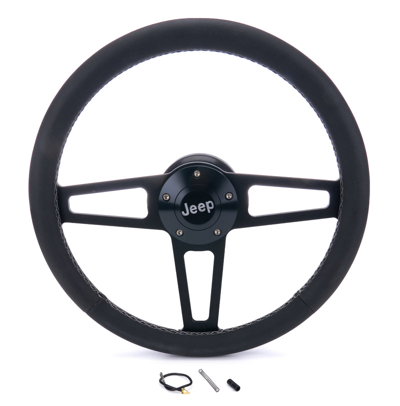 T Series Blk Wheel Jeep Logo/Install Kit - 1919