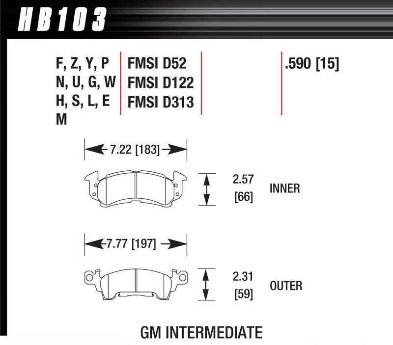 Brake Pads - HB103G590