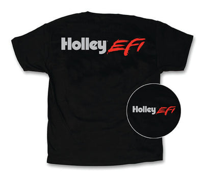 T-Shirt - Large w/Holley EFI SS Logo - Black - 10044LGHOL