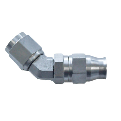 Reusable PTFE Hose End -06 x 45° Forged Stainless - PHJ0645111