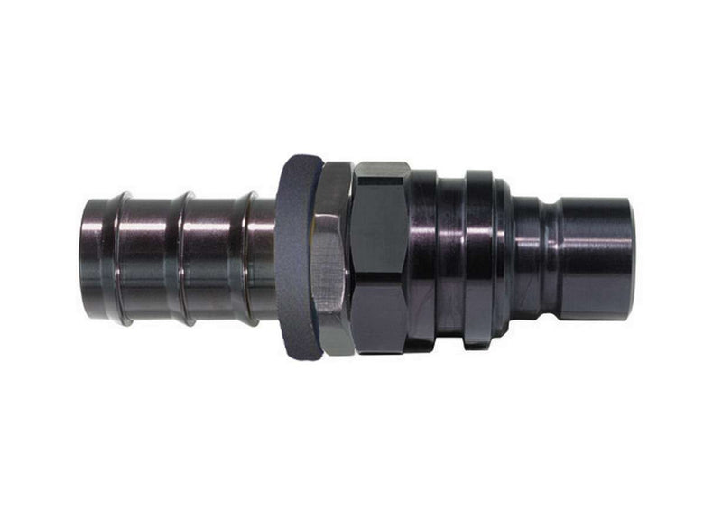 Q/R #8 Male Push Lock Plug Valved Black - 52508P