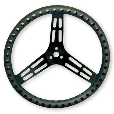 Steering Wheel 15in Flat Drilled Black - 5256867