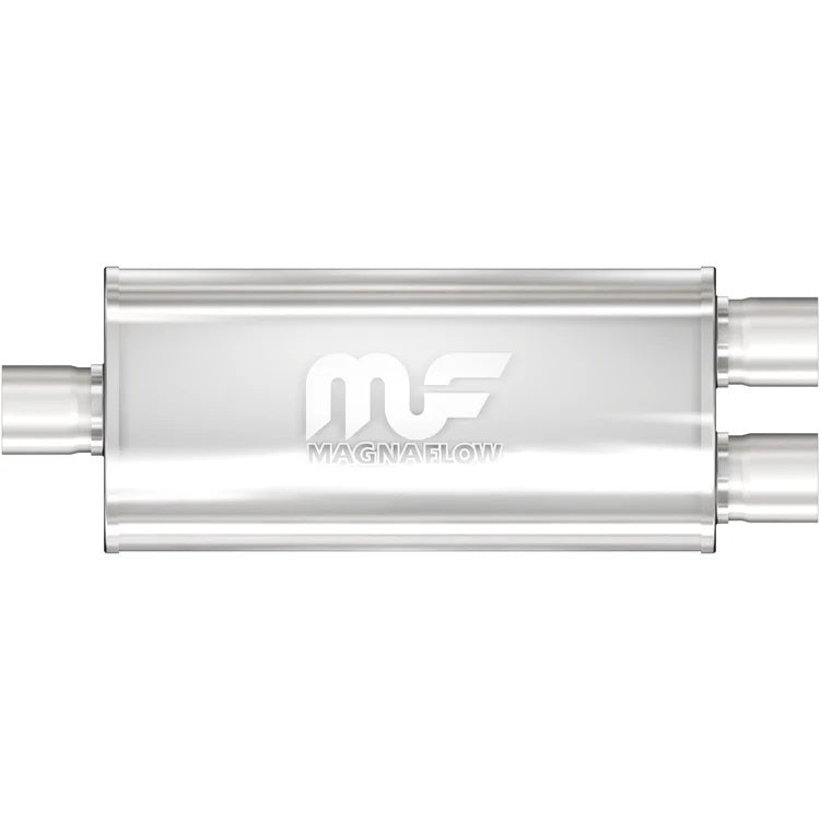 Stainless Muffler 2.5in Inlet/Dual 2.5in Out - 12158