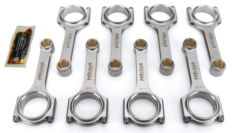 6.000 H-Beam Rod Set SBC w/2.000 Pin Mid-Wght