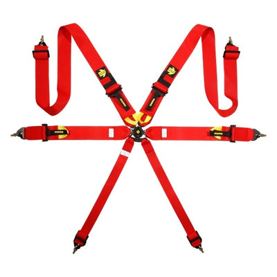 Corsa Harness 6 Point 3x3x2 Red Clip in Cam