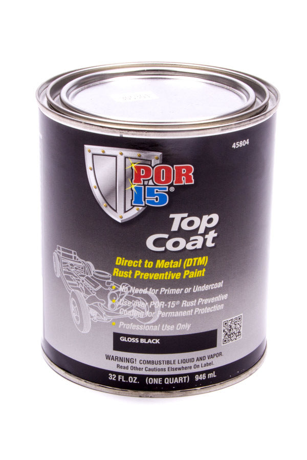 Top Coat Paint Gloss Black Quart - 45804