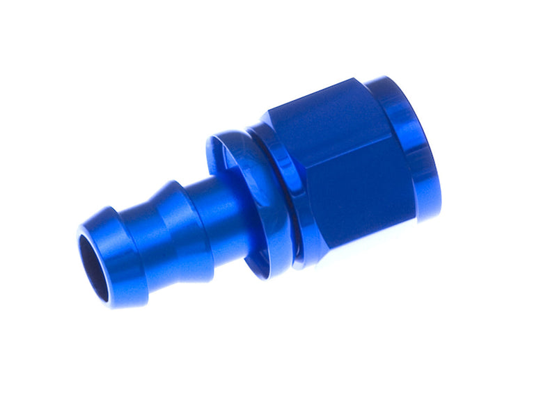 6AN Push Lock Hose End Str Blue