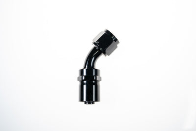 8AN 45 Degree Crimp Hose End Black
