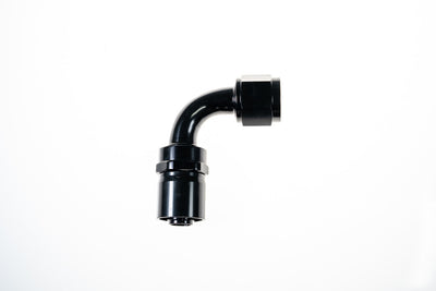 6AN 90Deg Crimp Hose End Black