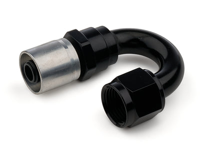 8AN 180 Degree Crimp Style Hose End Black - 7180082