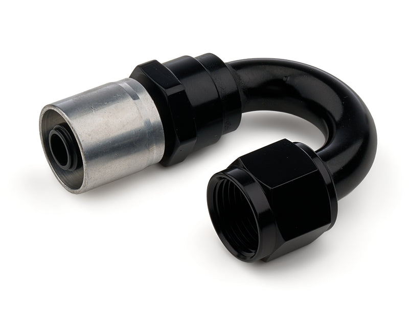8AN 180 Degree Crimp Style Hose End Black - 7180082