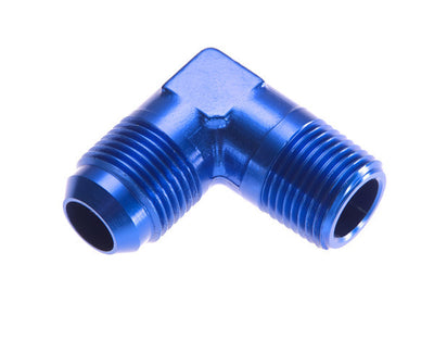 6AN 90Deg Male Adapter to 1/8in NPT Male Blue