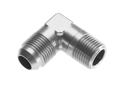 6AN 90Deg Male Adapter to 1/8in NPT Male Clear