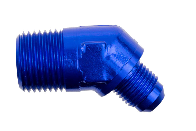4AN 45Deg Male Adapter to 1/4in NPT Male Blue