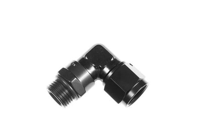 6AN Female to 6AN ORB Male Swivel 90Deg Black