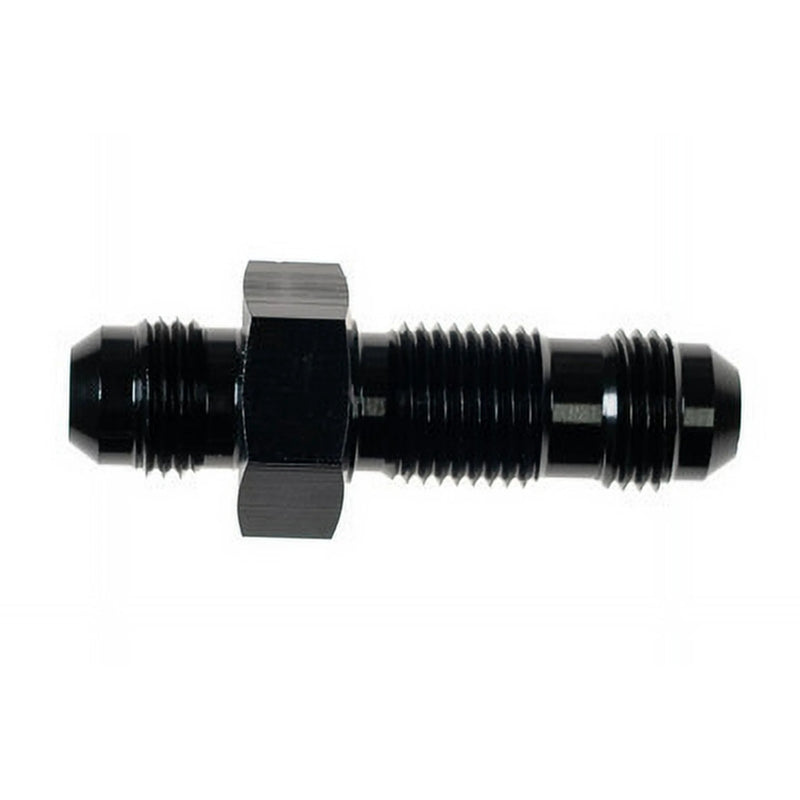12AN Bulkhead Adapter Straight Male Male Black