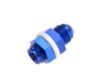 12AN High Flow Bulkhead w/Washers and Nuts Blue