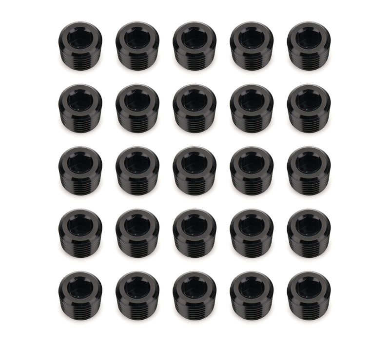 1/4in NPT Socket Head Pipe Plug 25/pkg Black