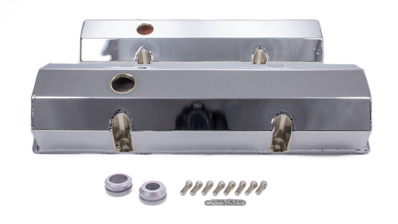 SBC Alum Fabricated Tall V/C Chrome - R6145C