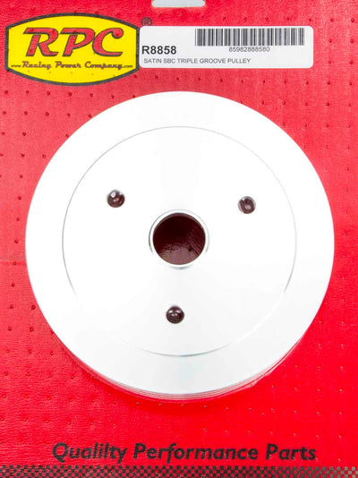 SBC Triple Groove Lower Pulley SWP Satin