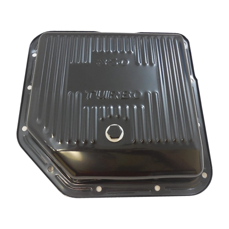 TH350 Trans Pan Black Steel Finned - R9122BK