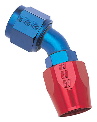 16AN 45Deg Hose End Blue/Red