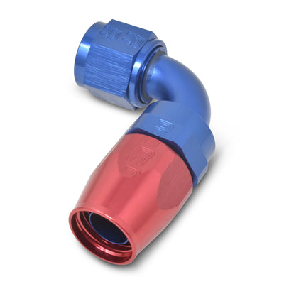 16AN 90Deg Hose End Blue/Red