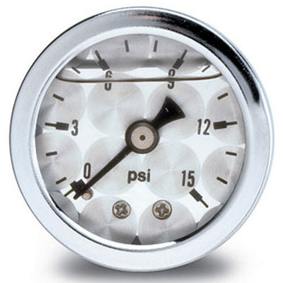 Gauge Fuel Pressure 15 PSI Liquid Filled