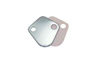 BBC Fuel Pump Block Off Plate W/ Gasket Chrome - 7604