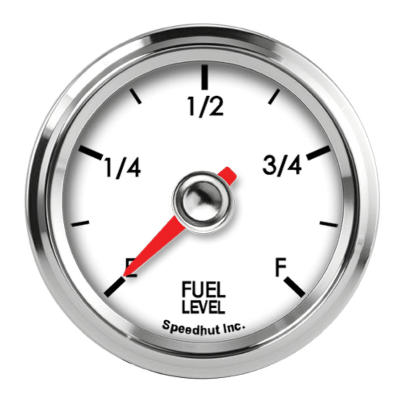 2-1/16in Fuel Lvl Gauge Programmable White Face - L2FL1LEG