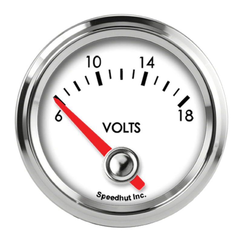 2-1/16in Volt Gauge 6-18 6-18V White Face - L2V2LEG