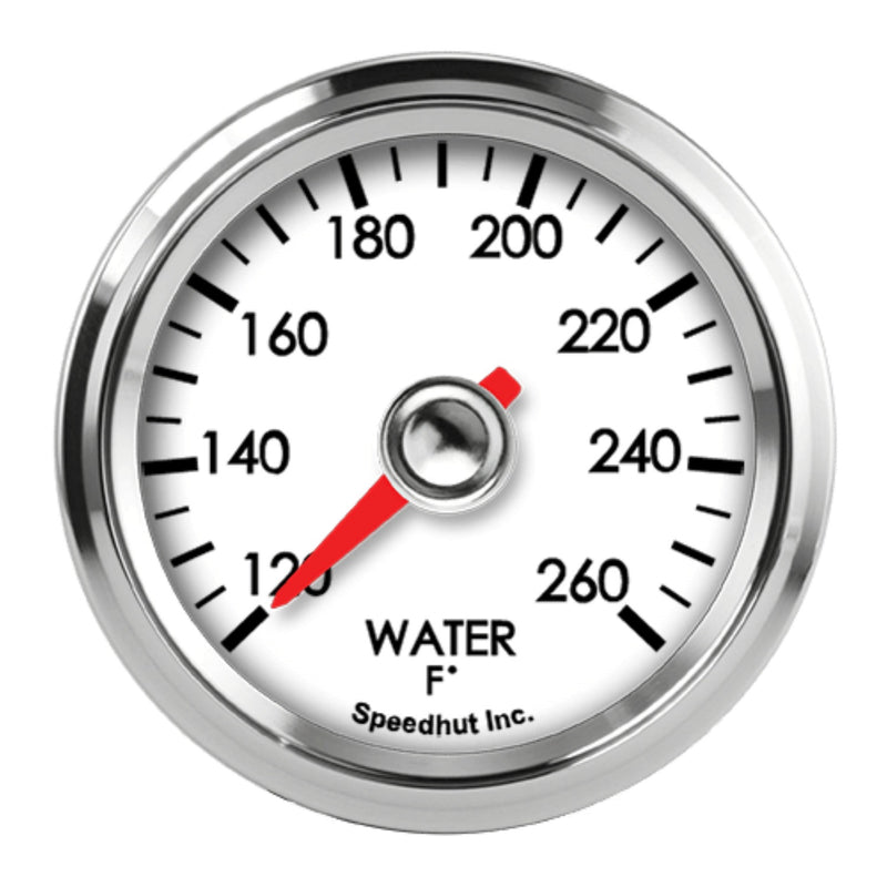 2-1/16in Water Temp Gauge 120-260F Wht Face - L2WT1LEG