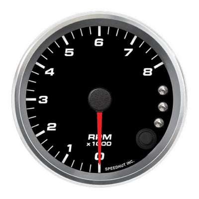 3-3/8in Tach 8K RPM Shift-light Black Face - R3TC3REV