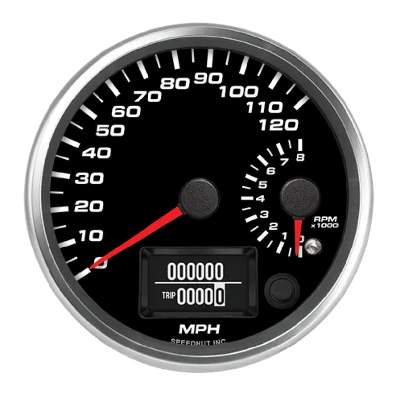 4in Dual GPS Speedo/Tach 120mph 8K RPM Black Face - R4DS2REV