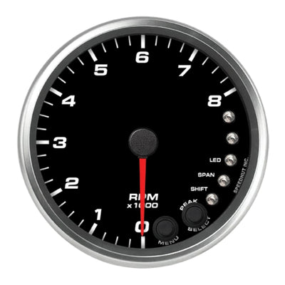 4in Tach 8K RPM Shift-light Black Face - R4TC3REV
