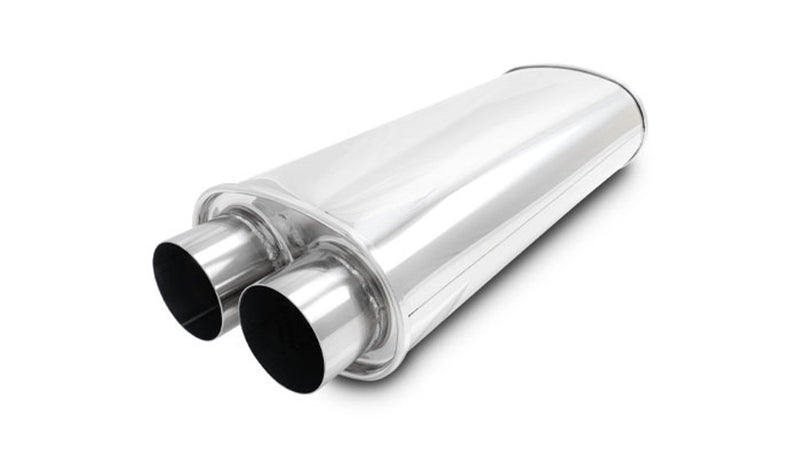 MUFFLER OVAL SS 3IN DUAL OFFSE