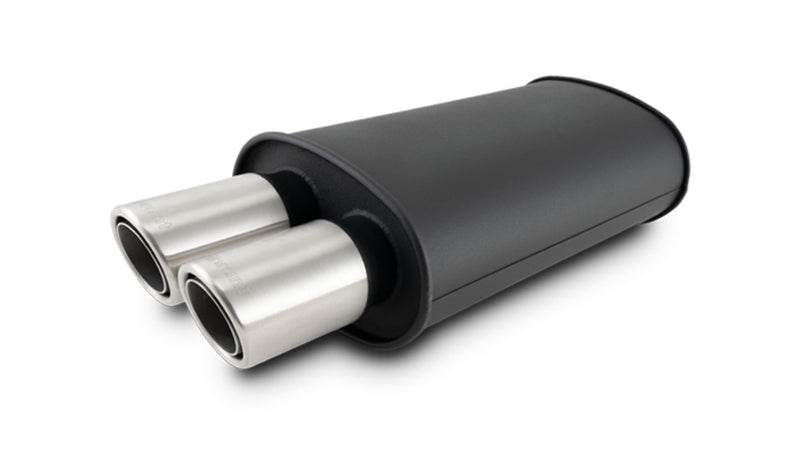 Muffler Stainless Oval Black Dual 3IN - 12311