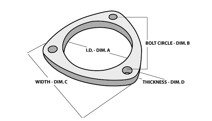 FLANGES EXHAUST SS 3-BOLT 3IN