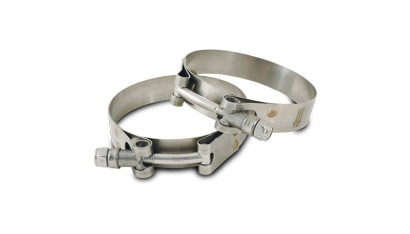 Stainless T-Bolt Clamps Pair 3.380 to 3.620