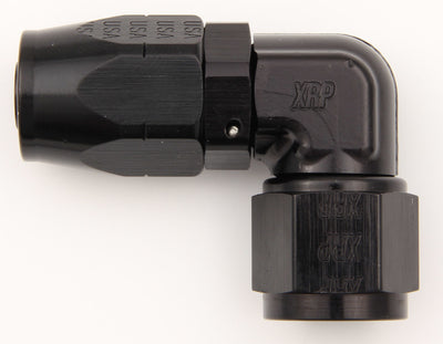 #12 90 Deg Dbl Swivel Forged Hose End Black - 209112BB