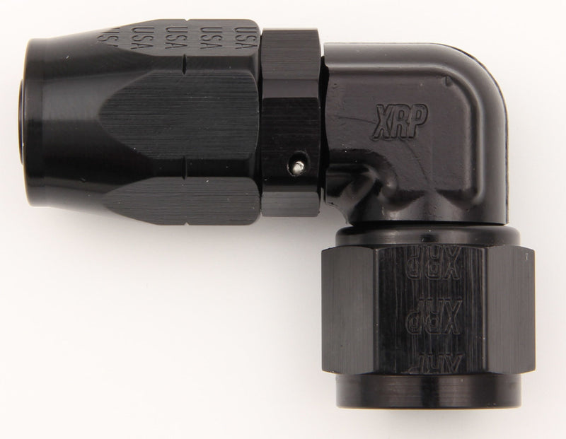 #12 90 Deg Dbl Swivel Forged Hose End Black - 209112BB