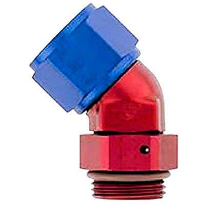 6AN FM Swivel 45Deg 6AN ORB Forged Alum Red/Blue