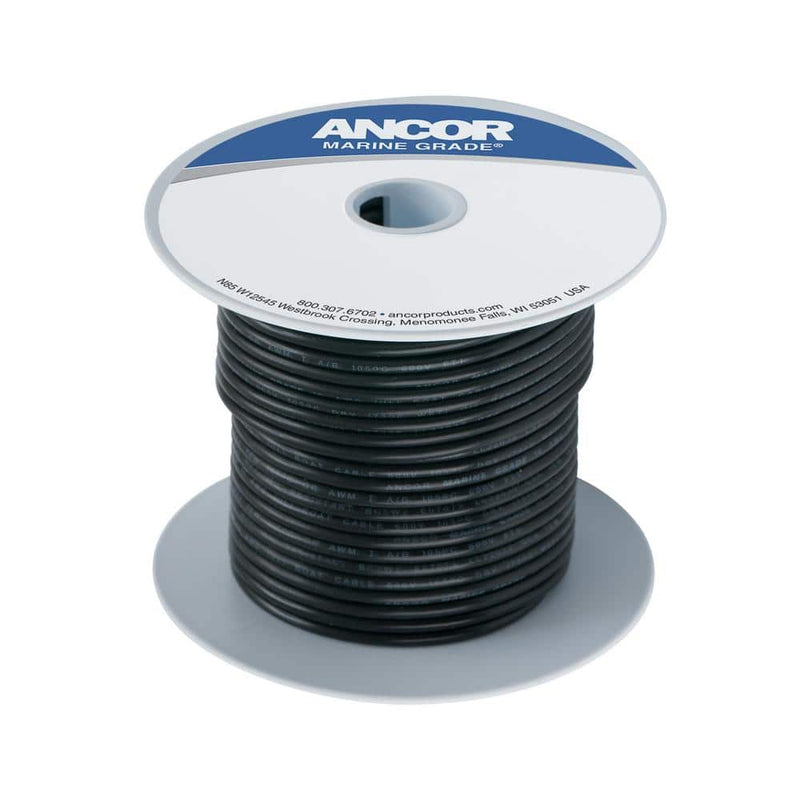100' #8 Black Tinned Copper - 111010