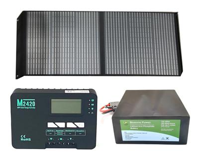 Bioenno Power Portable Solar Panel, Charge Controller and Battery Packages