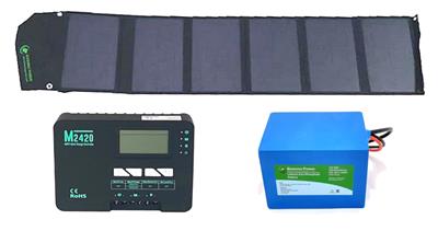 Bioenno Power Portable Solar Panel, Charge Controller and Battery Packages