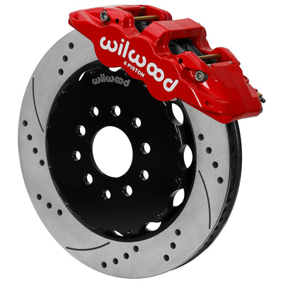 AERO6 Front Hat Kit,14.00, Drilled, Red - 14015705DR